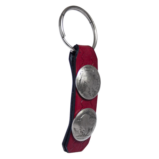 Chief-Buffalo Brown Leather Keyring - Image 2