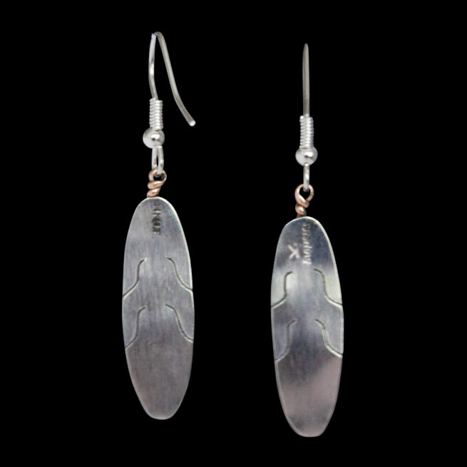 Gold Silver Feather Earrings - Image 4