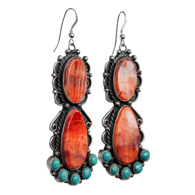 Boucles d'Oreille Navajo Lee Brown – Image 2