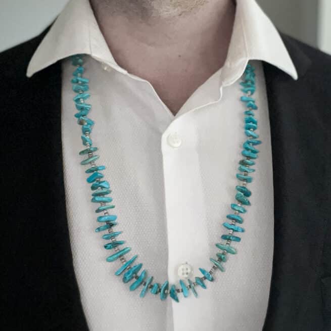 Long Collier Zuni Turquoise – Image 3