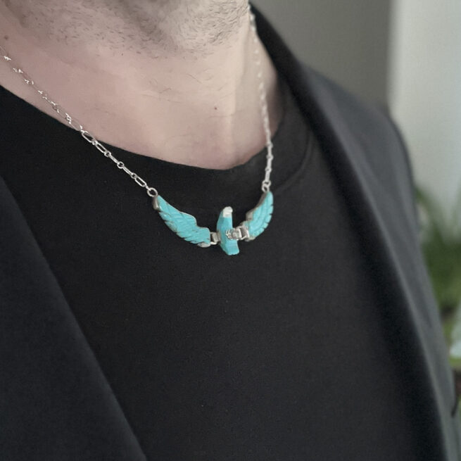 Mini Turquoise Eagle Necklace - Image 6