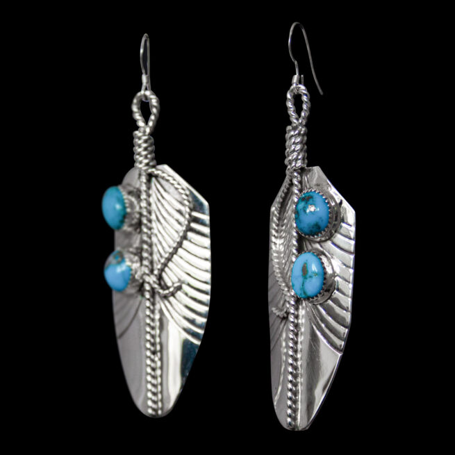 Myron Begay Feather Earrings - Image 3