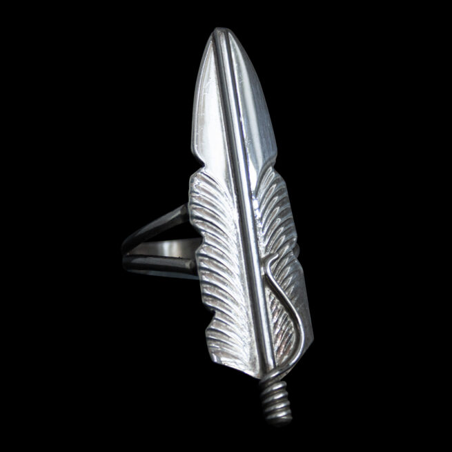 Navajo Silver Feather Ring - Image 2