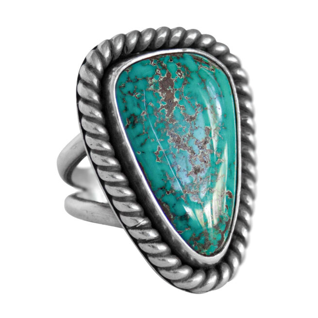 Triangular Navajo Turquoise Ring – Image 2