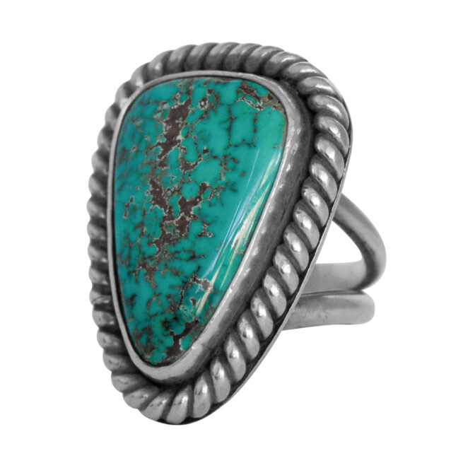 Triangular Navajo Turquoise Ring – Image 3