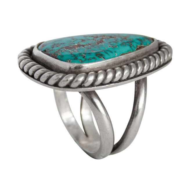 Triangular Navajo Turquoise Ring – Image 5