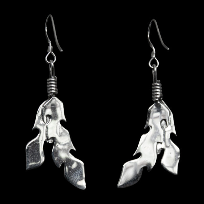 Boucles d'Oreille Plume Jumelle Argent – Image 4