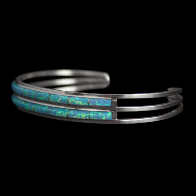 Bracelet Bleu Vert Rang Double – Image 5