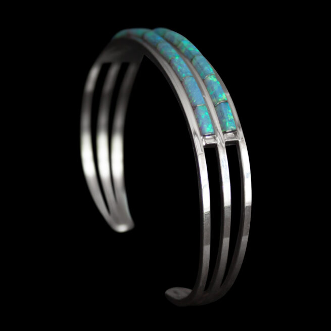 Bracelet Bleu Vert Rang Double – Image 6