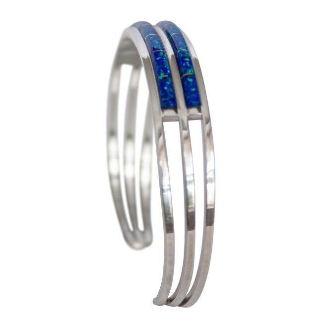 Twin-Row Deep Blue Bracelet - Image 5