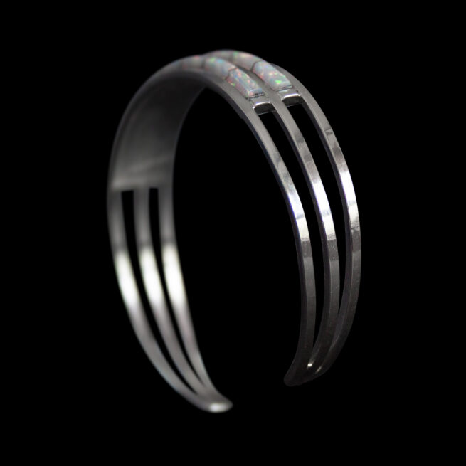Bracelet Rang Double Opale Blanche – Image 6