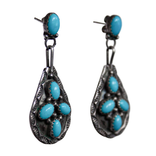 Boucles d'Oreille Turquoise Wilson Yazzie – Image 2