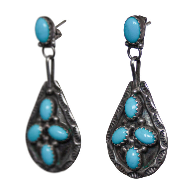 Boucles d'Oreille Turquoise Wilson Yazzie – Image 3