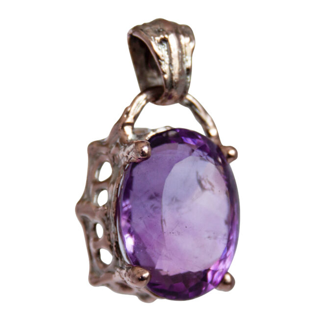 9K Gold Faceted Amethyst Necklace - Image 2