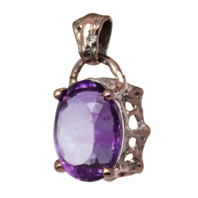 9K Gold Faceted Amethyst Necklace - Image 3