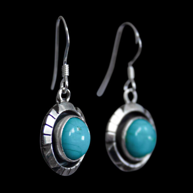 Amos Begay Turquoise Earrings - Image 2