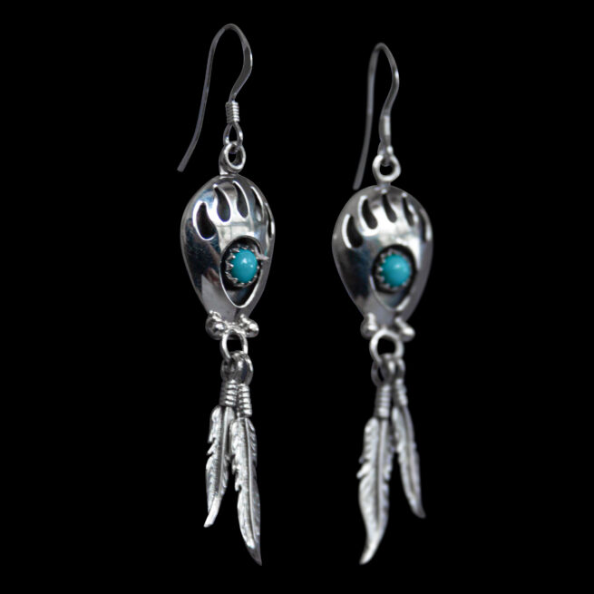 Bear Paw Feather Earrings - Image 2