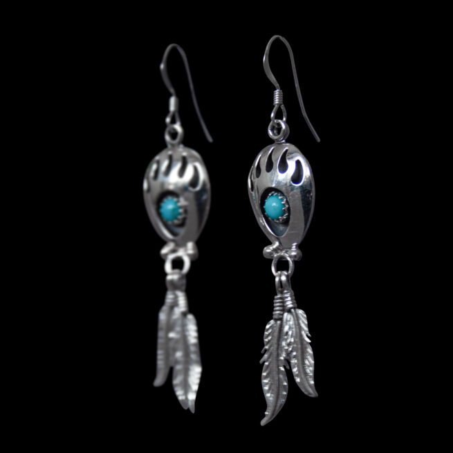 Bear Paw Feather Earrings - Image 3