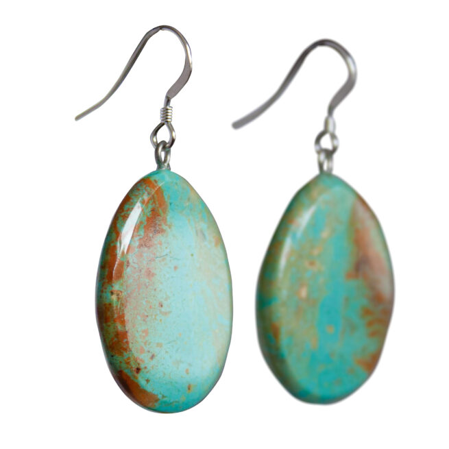 Blue Brown Slab Earrings - Image 4