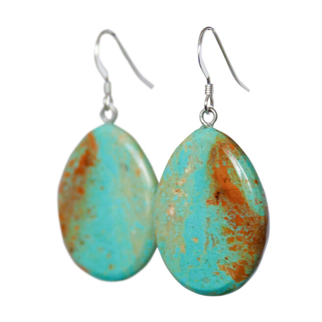Blue Brown Slab Earrings - Image 3
