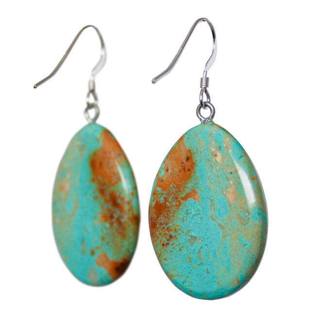 Blue Brown Slab Earrings - Image 2