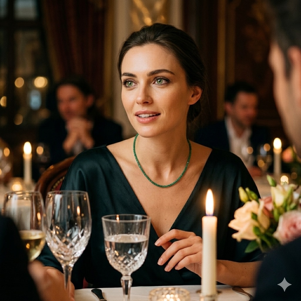 Faceted Green Emerald Necklace