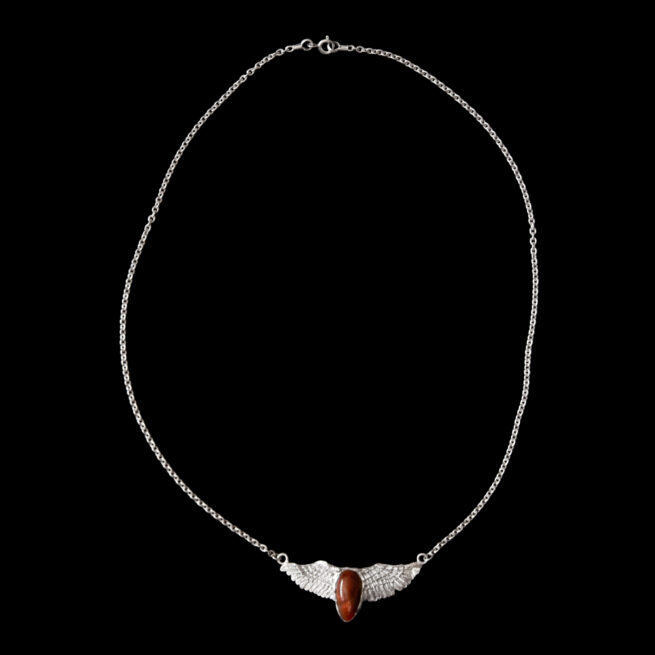 Fire Agate Winged Necklace – Image 3