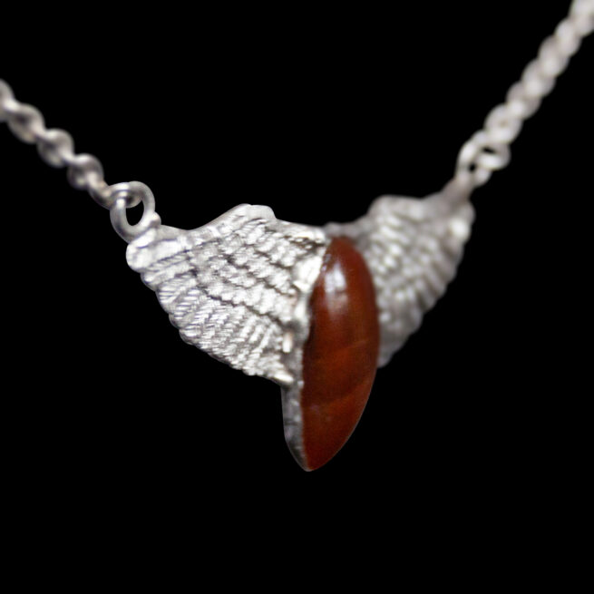 Fire Agate Winged Necklace – Image 5