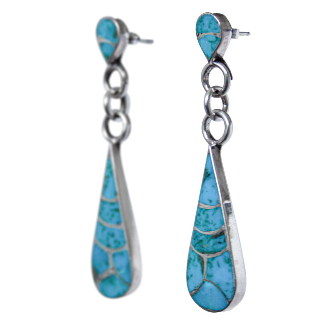 Fish Scale Turquoise Earrings – Image 3