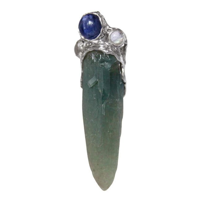 Iolite Moonstone Prasem Pendant - Image 3