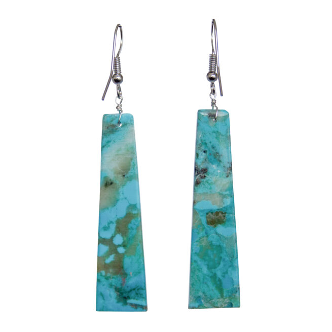 Long Flat Turquoise Earrings – Image 4