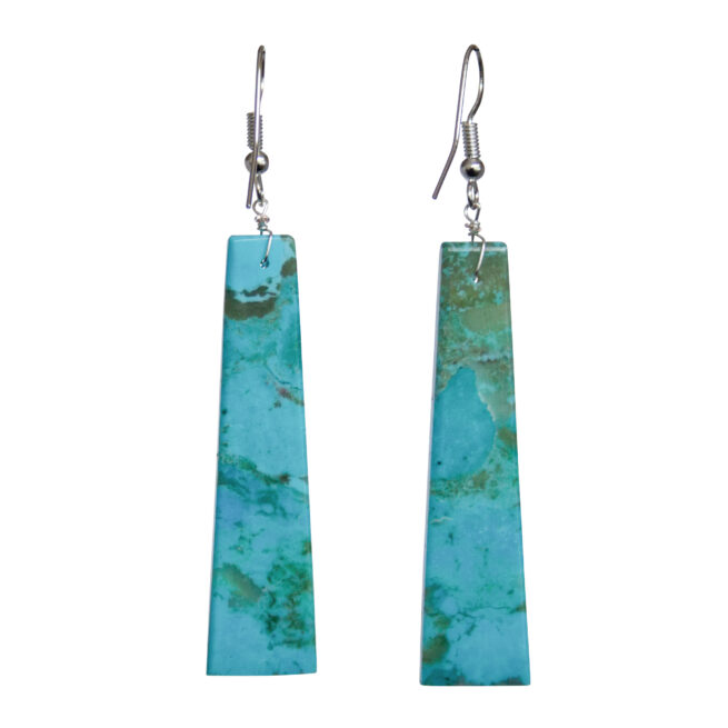 Long Rectangular Turquoise Earrings - Image 4