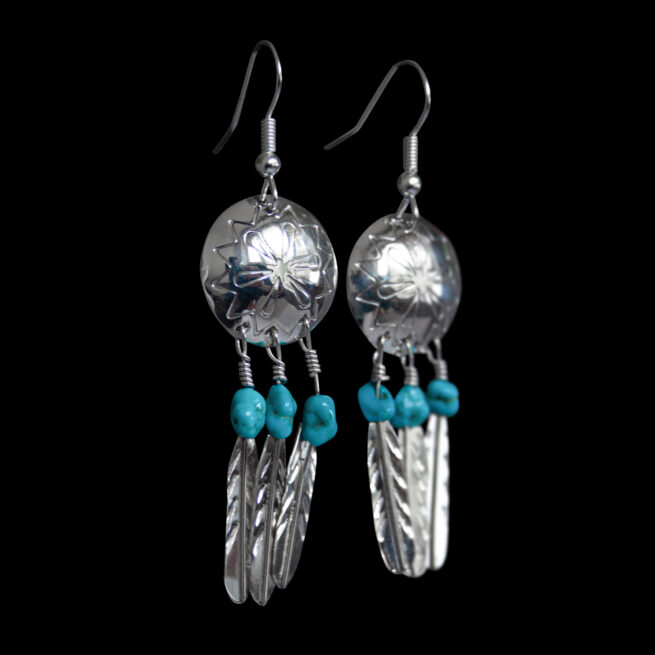 Medicine Shield Turquoise Earrings - Image 2
