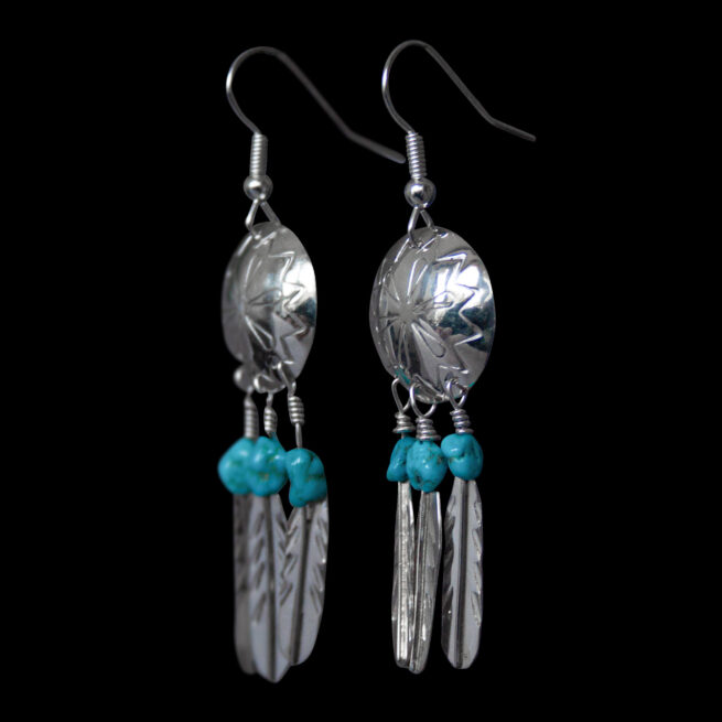 Medicine Shield Turquoise Earrings - Image 3