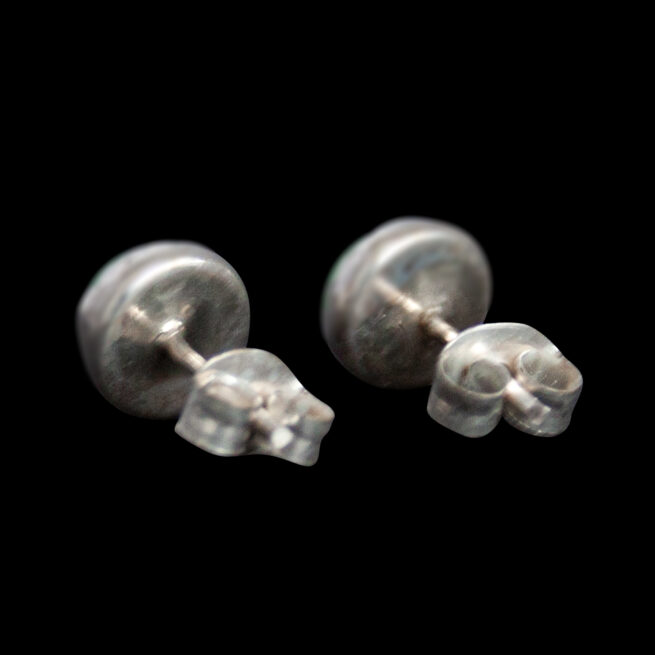 Round Variscite Stud Earrings - Image 4