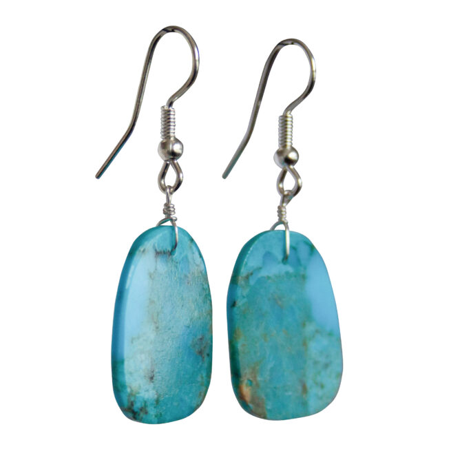 Short Turquoise Slab Earrings – Image 2