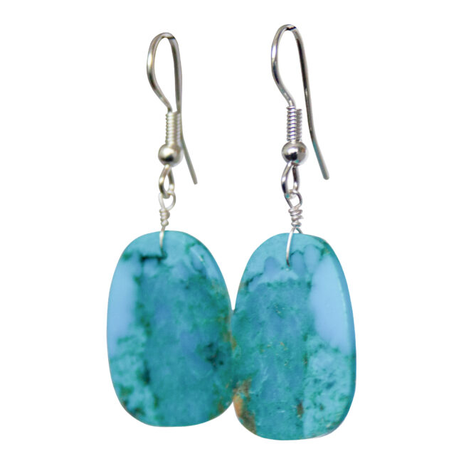 Short Turquoise Slab Earrings – Image 3