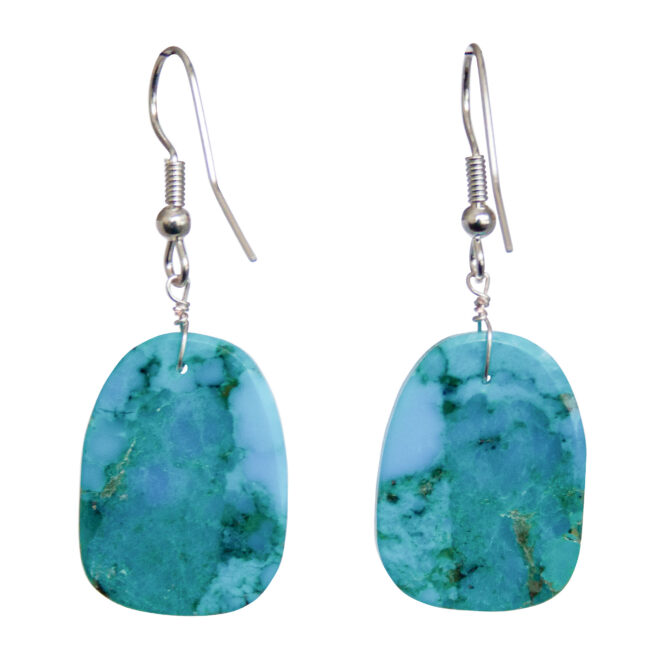 Short Turquoise Slab Earrings – Image 4