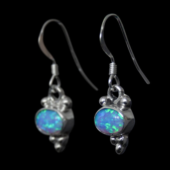 Boucles d'Oreille Petite Opale Bleue – Image 3