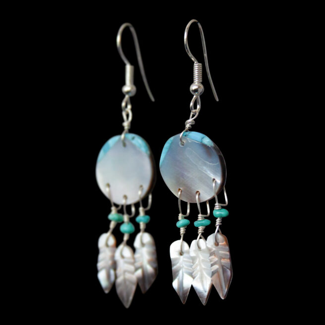 Spirit Shield Earrings - Pearl - Image 3