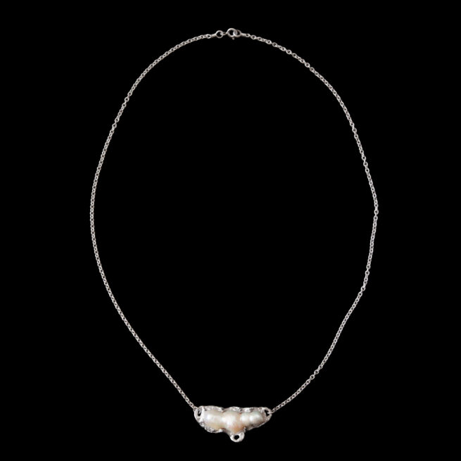 Stationary Pearl Pendant Necklace - Image 3