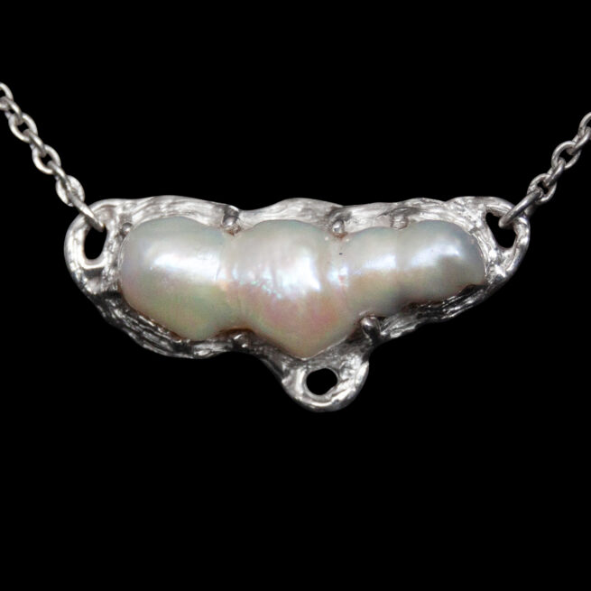 Stationary Pearl Pendant Necklace - Image 4
