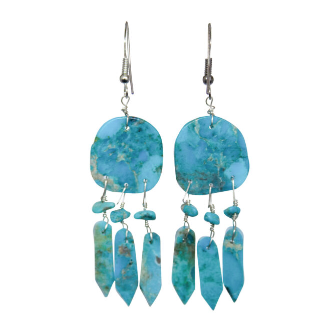 Turquoise Shield Earrings - Large - Image 4