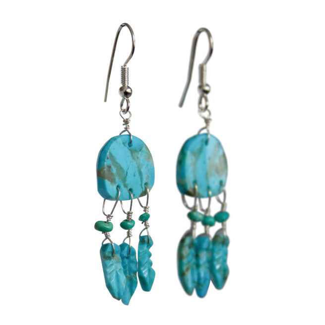 Turquoise Shield Earrings - Small – Image 2