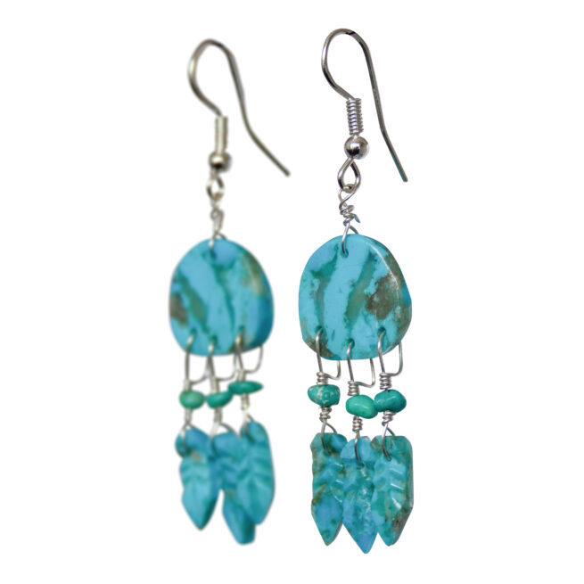 Turquoise Shield Earrings - Small – Image 3