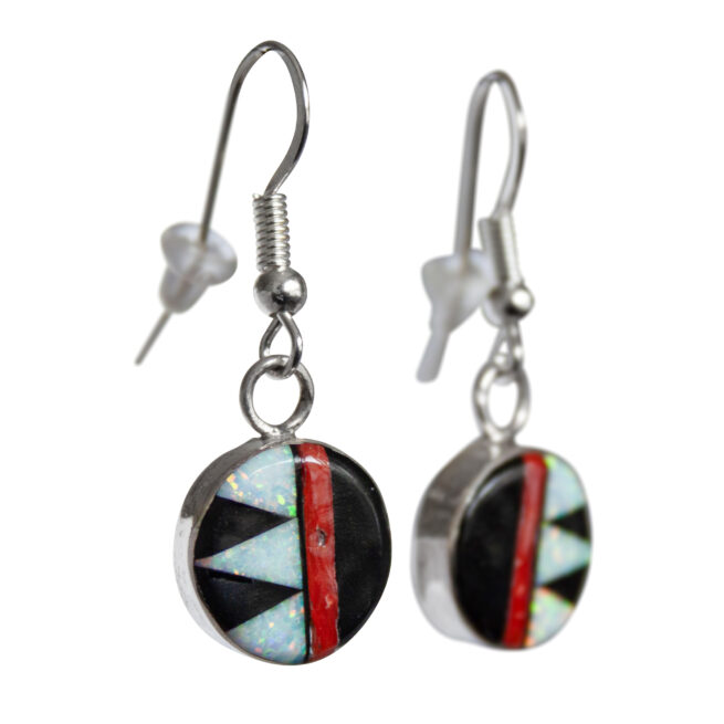 Zuni Inlay Disc Earrings - Image 2