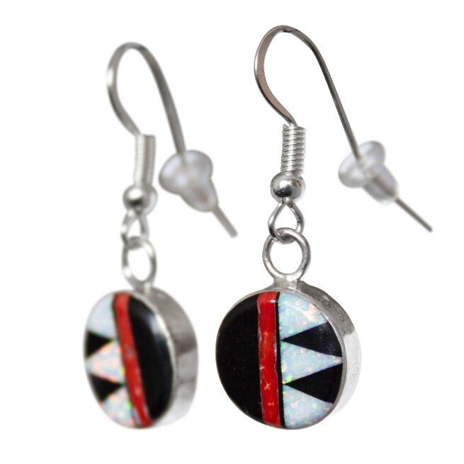 Zuni Inlay Disc Earrings - Image 3