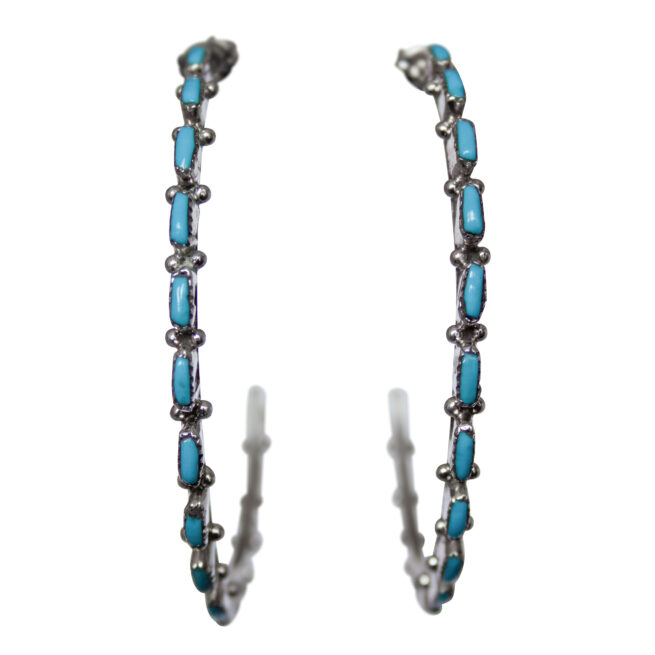 Zuni Turquoise Hoops - 55 mm – Image 5