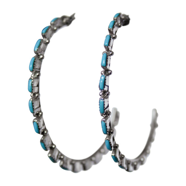 Zuni Turquoise Hoops - 55 mm – Image 4