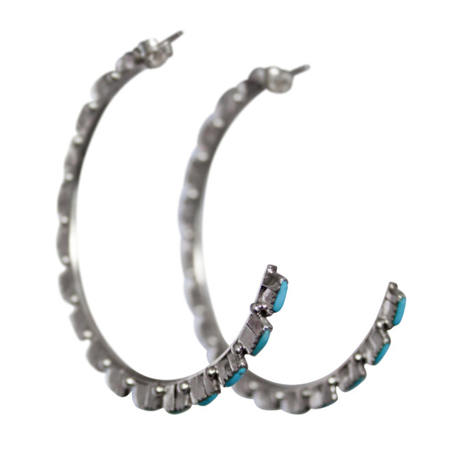 Zuni Turquoise Hoops - 55 mm – Image 3